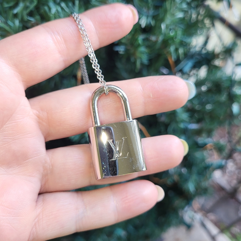 Silver Louis Vuitton Lock Pendant - Picture 3 of 3